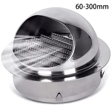 Stainless Steel Hood Exhaust Cap Rain Cap Wall Vent Outlet Air Vent Grille Silver 100mm/150mm Part Nosed External