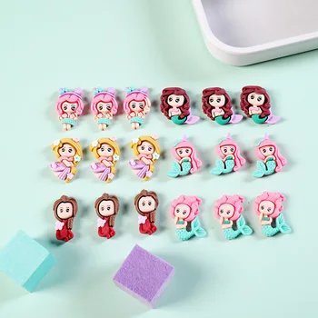 

Resin Mermaid Princess Flatback Cabochon Scrapbook Kawaii DIY Embellishments Accessories