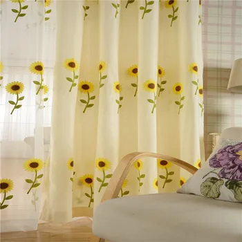 

European and American style curtains Pastoral Cotton and Linen Embroidery Curtains for Living Dining Room Bedroom