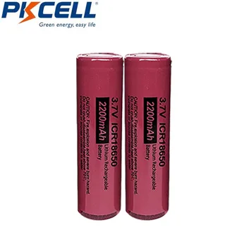 

2Pcs PKCELL 3.7V 2200mah 18650 Li-ion Bateria Battery ICR 18650 Lithium Rechargeable Batteries For LED Flashlight Torch