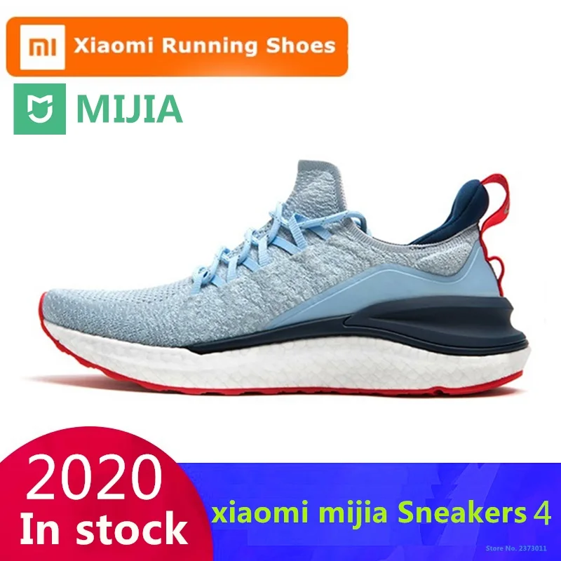 Zapatillas Xiaomi Mijia originales 4 para deportes al aire libre, uni-molding 4D, sistema de bloqueo de espina de pescado, zapatillas para correr tejidas para hombres superiores