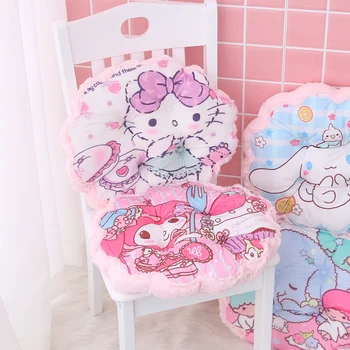 

Hello Kitty Cute Cartoon Sitting Cushion Office Sedentary Cushion Dormitory Cat Pillow Dining Chair Cushion Winter Plush Cushion