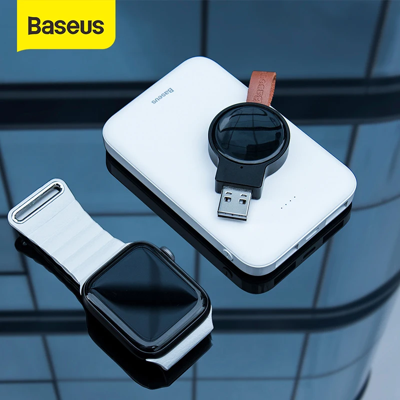  Портативное зарядное устройство Baseus для часов Apple Watch Series 5 4 3, магнитное зарядное устройство USB, быстрая Беспроводная зарядка для iP часо…