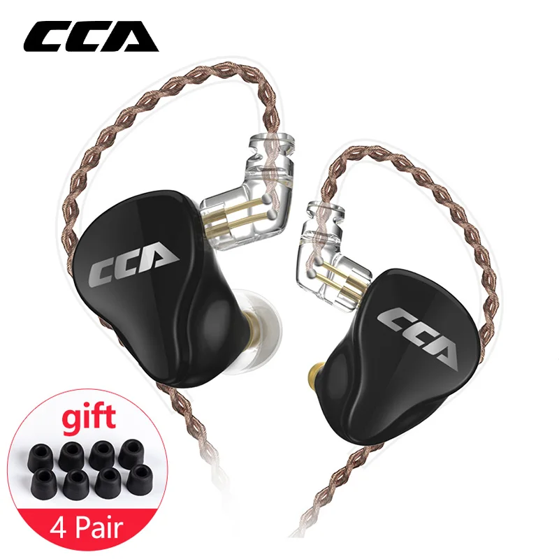 US $59.30 CCA CA16 1DD7BA Hybrid Drivers HIFI Monitoring Earphone Headset In Ear Earphone with 2PIN 075 35MM Connecter CCA C12 C16 ZSX