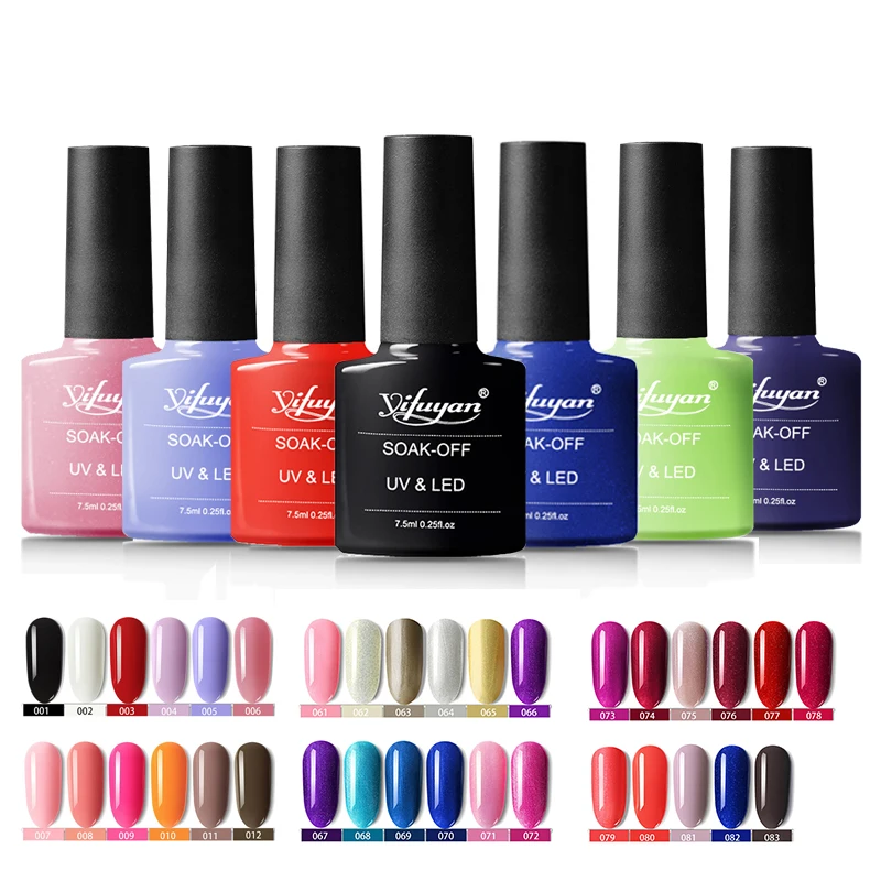 

7.5Ml Soak off UV Nail Gel Polish Long Lasting Nail Varnish Professional Colorful Nail Art Polish Gel Hot Sale2019 New Arrival