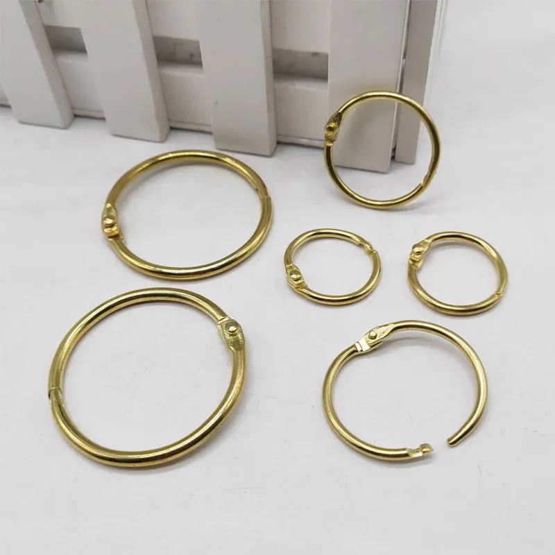 25mm Akozon Metal Hinged Ring 3Sizes 20PCS Book Binder Split Key Rings Album Scrapbook Loose Leaf Clip