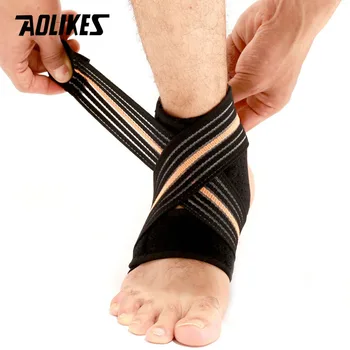 Aolikes Verstelbare Ademend Enkel Stabilizer Ondersteuning Pad Sport Enkel Beschermer Elastische Brace Guard Voetbal Basketbal