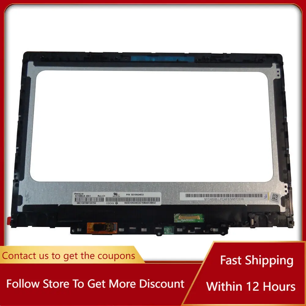 

11.6 inch Laptop Display For Lenovo 300E Chromebook 1nd 2nd Gen 81MB Lcd Touch Screen HD 1366x768 5D10Q93993 5D10T79505 Panel