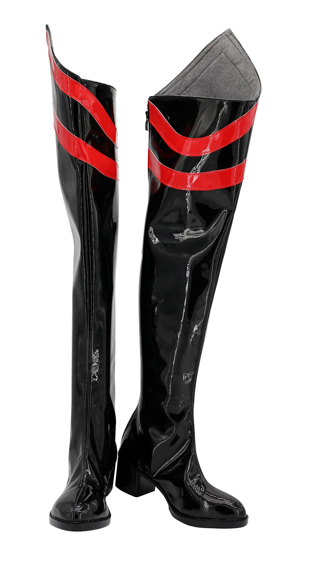 Neon Genesis Evangelion EVA Asuka Langley Soryu Cosplay Boots Over Knee Black Shoes Custom Made (2)