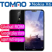 Nokia X6 Android Mobile Phone 5.8 inch 6GB 64GB Snapdragon 636 Octa Core 3060mAh 16.0MP+5.0MP Camera Fingerprint ID Smartphone
