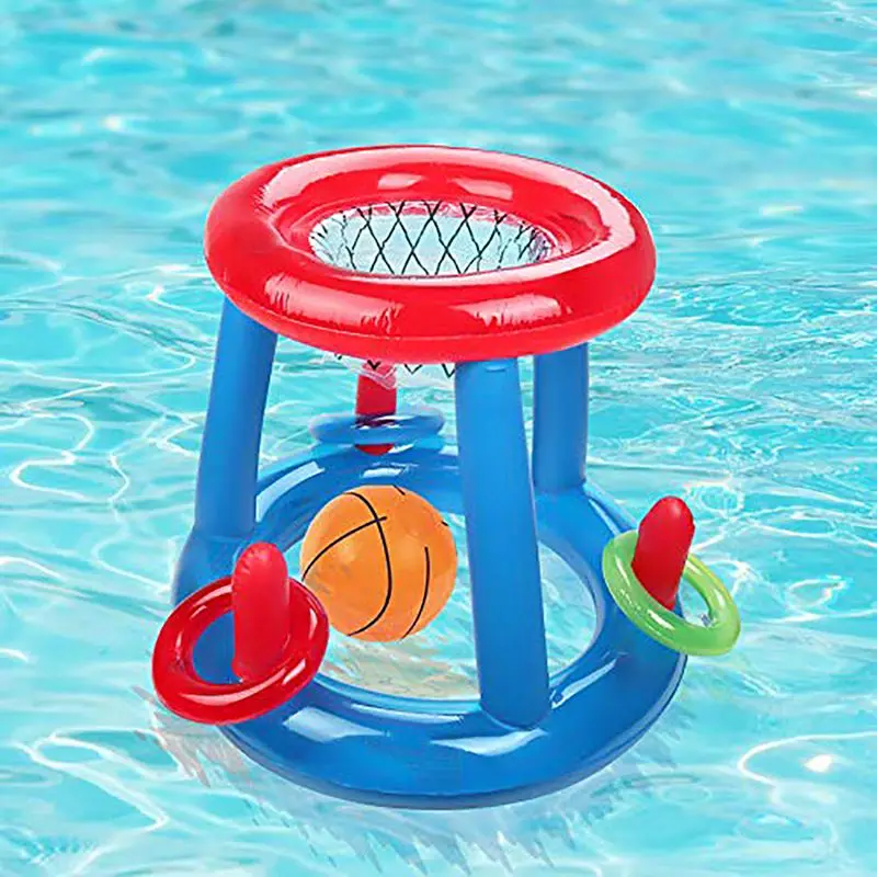 Inflatable Swimming Pool Basketball Hoop Lightweight Folding Floating Water Amusement Equipment For Beach Party