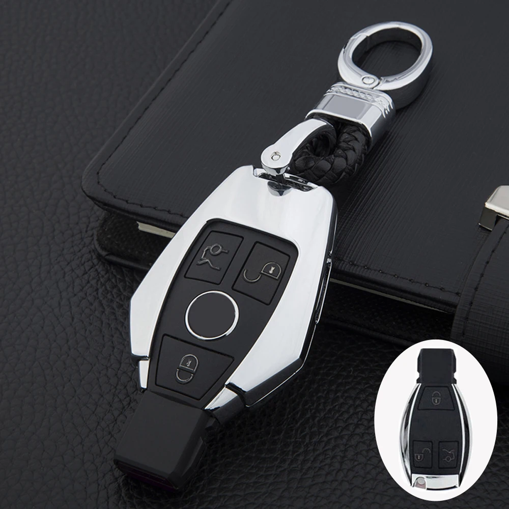 For Mercedes Benz W204 W212 C180 GLK300 CLS CLK CLA SLK C S E Class Remote Smart Car key Case Cover Zinc Alloy key Set Bag