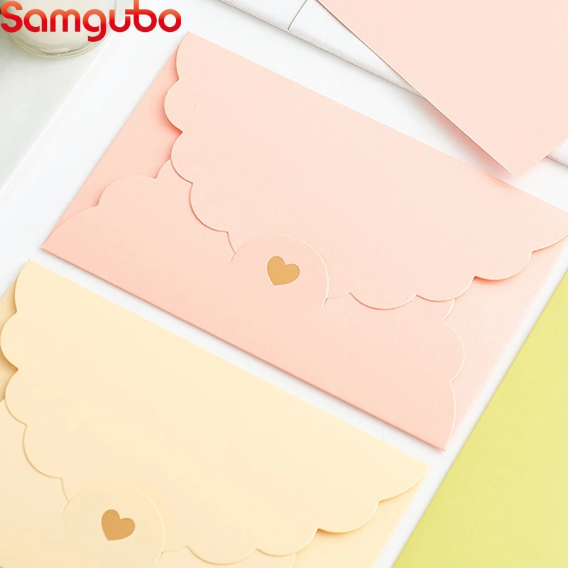Mailing Envelopes 10pcs/lot Gold Stamp Heart Envelopes Letter Vintage Iridescent Paper for Wedding Invitations Stationary