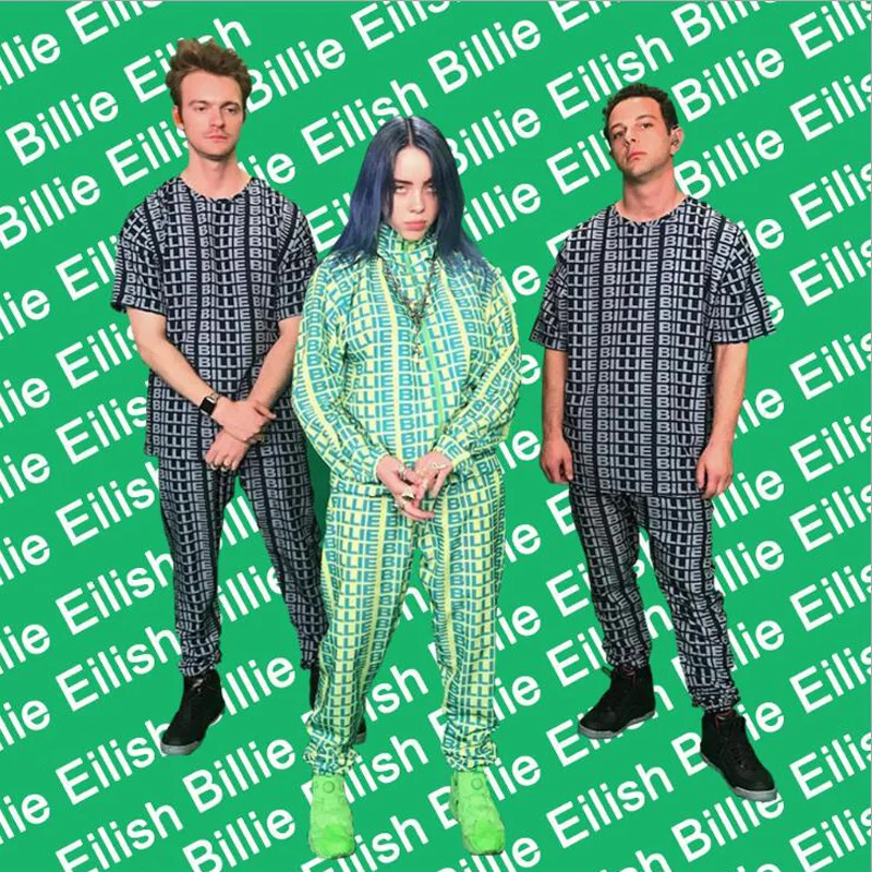 2020 Neon Green Two Piece Set Women Tracksuit Billie Eilish 3d Letter Printed Summer Outfits Tops Pants Sweat Suit Matching Sets From Zhouzhaoyu 9 46 Dhgate Com