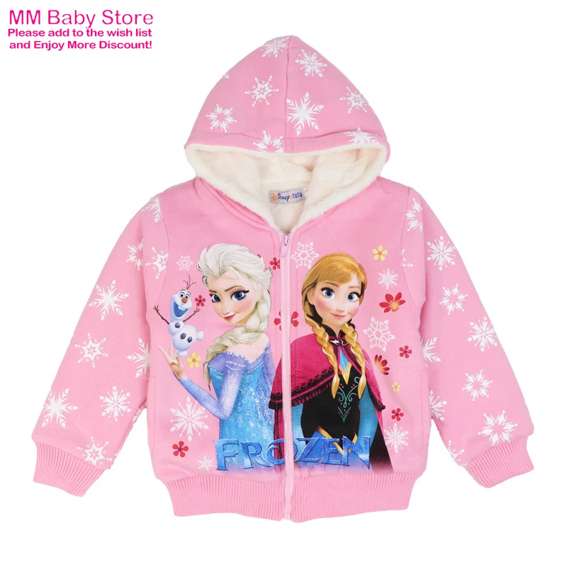 Autumn Winter Baby Girls Cartoon Elsa Anna Wool Jacket Coats Clothes Kids Fashion Windbreaker Tops Children Outerwear | Детская одежда