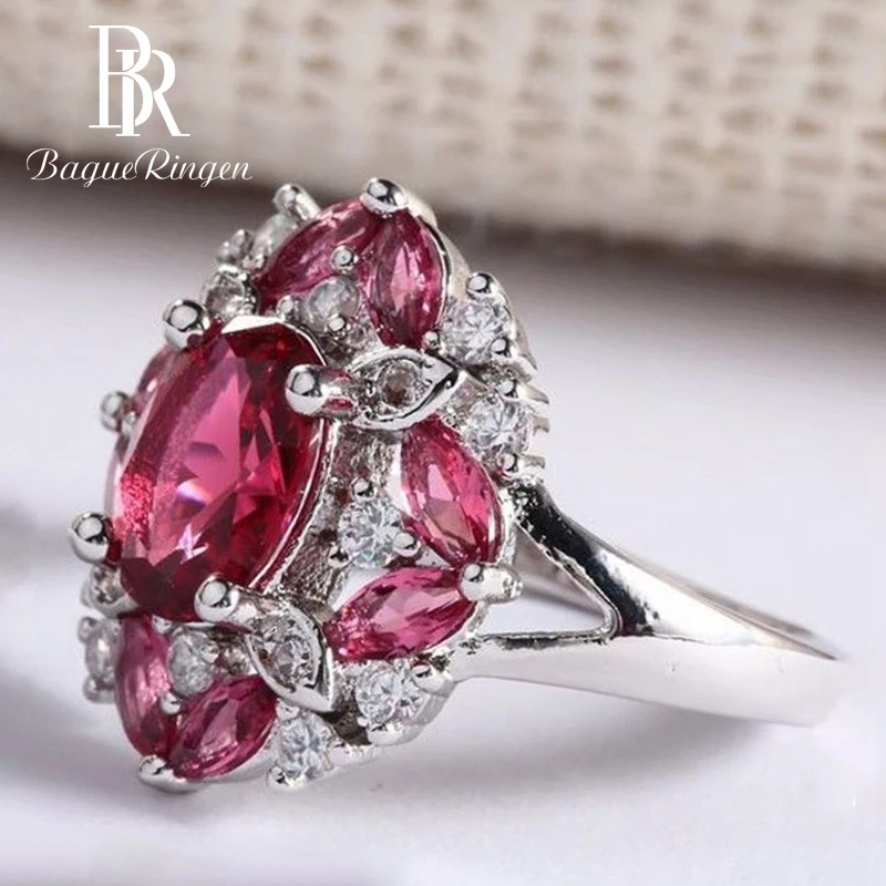 Bague Ringen Ruby Gemstone Rings for Women Genuine 925 Sterling Silver Jewelry Ring Romantic Female Wedding Engagement Gifts Bague Ringen Ruby Gemstone Rings for Women Genuine 925 Sterling Silver Jewelry Ring Romantic Female Wedding Engagement Gifts