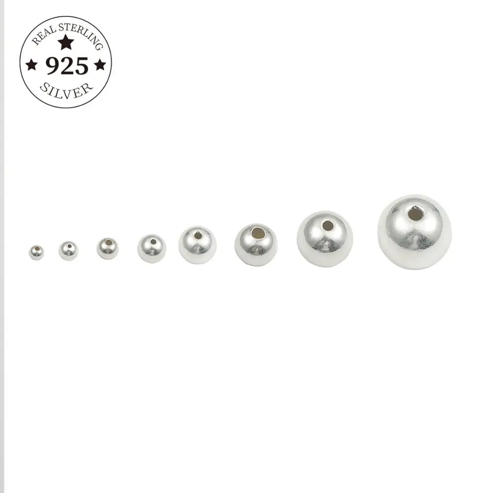 6pcs of 925 Sterling Silver Small Spacer Beads Spacer 2.5mm Hole for Bracelet 