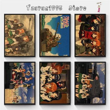 

New GIRLS und PANZER Vintage Retro Posters Wall Stickers Home Decoration High Quality Prints Kraft paper poster