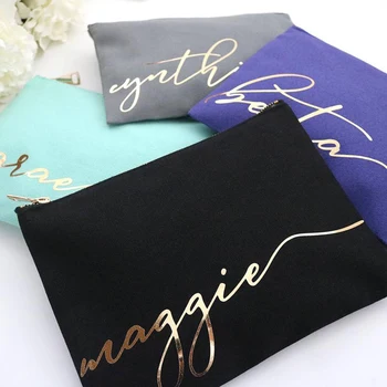 

Personalized Monogram Makeup Cosmetic Bag - Cursive Script CUSTOM NAME Pink Gray Cosmetic Bag - Best Friend Gift, Bri