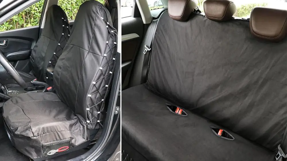 TIROL Full Car Seat Protector Set Oxford Black Seat Covers Sets High Back Waterproof Front And Rear Seat Cover Free Shipping