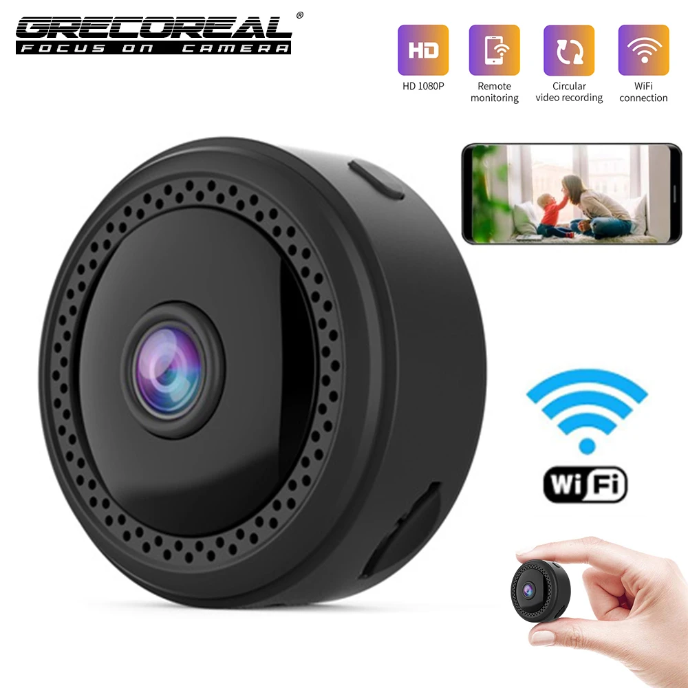 

GRECOREAL W12 Mini Wireless Camera 1080P HD Sensing Infrared Indoor Smart Home Security Surveillance Motion Detection Camcorder