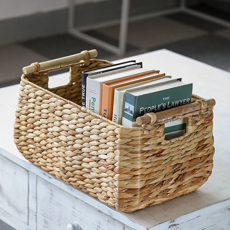 

Large Straw Storage Box American Woven Large Capacity Storage Basket Clothing Storage Box Home Finishing Basket