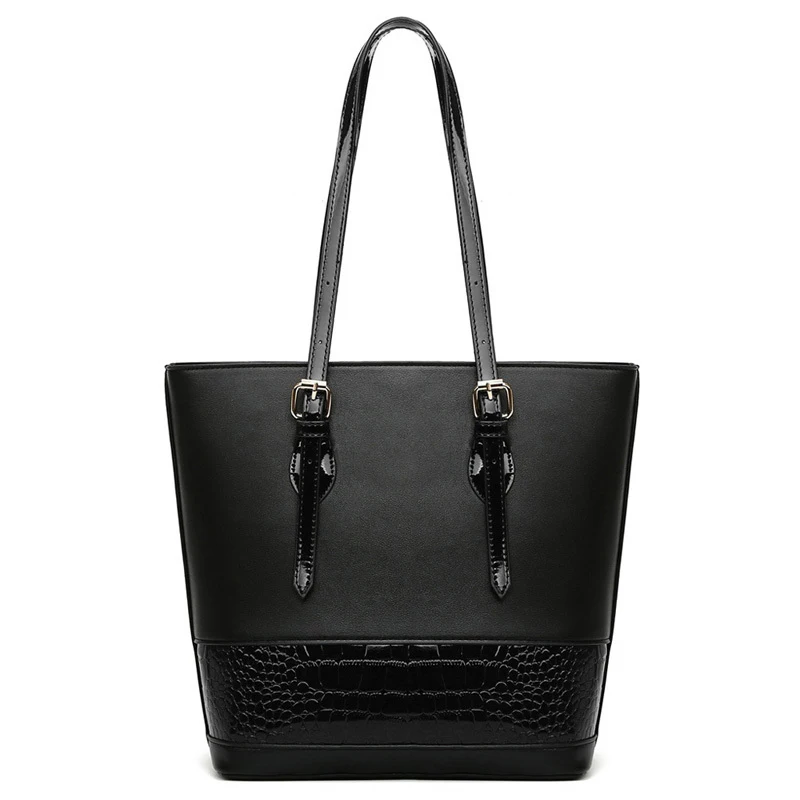 

2019 New Fashion Ladies Bucket Chain Shoulder Bag Large Capacity Handbag Purse Stitching Pu Leather Rivet Ladies Beach Handbag