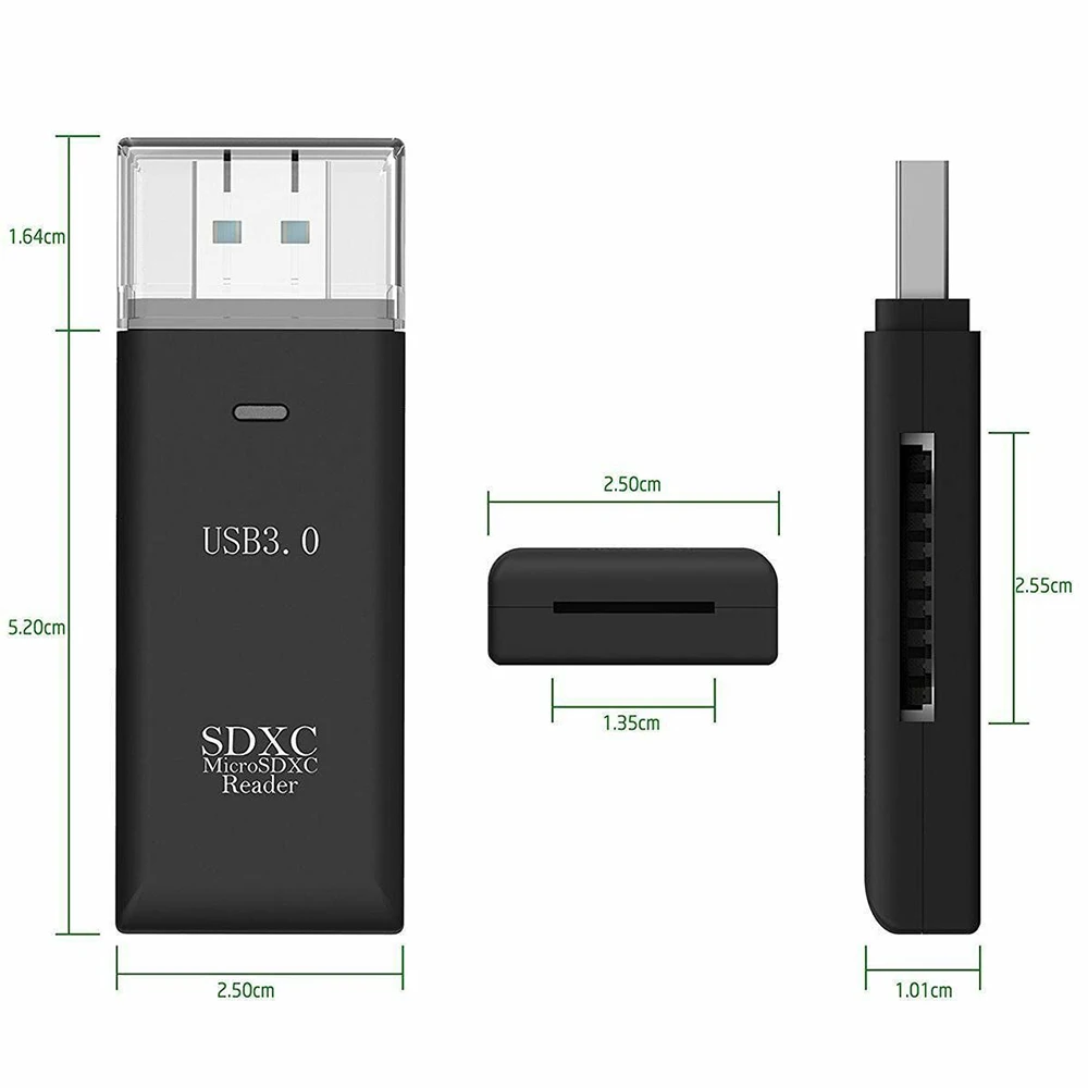 Высокоскоростной 5 Гбит/с USB 3,0 картридер 2 микро-sd SDXC TF T-Flash кардридер адаптер для ноутбука USB 3,0 SD кардридер