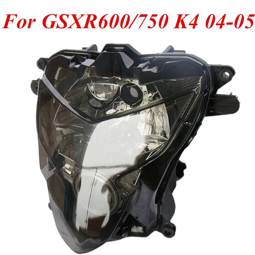 Для Suzuki GSXR600/750 2004 2005 K4 передние фары для мотоцикла фара в сборе дыма
