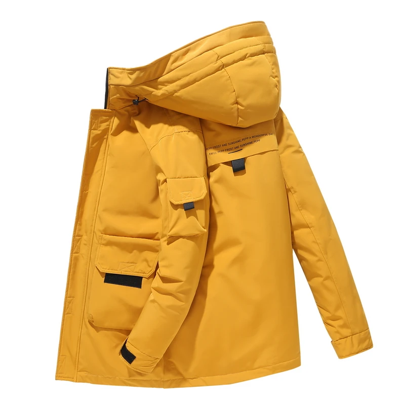 Winter High Quality Parka Men's Thick Hooded Duck Down Jacket Parkas Autumn Casual Warm Slim Fit Coat Outwear Tops Clothing | Мужская