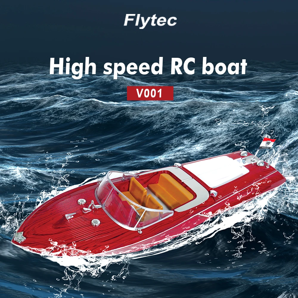 

Flytec V001 2.4G 25km/h High Speed RC Boat Remote Control Racing Speedboat Toy 100m Control Range Children Gift