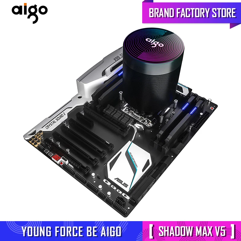 Aigo darkflash CPU кулер аура синхронизация 5 из чистой меди тепловые трубы система охлаждения замораживающая башня CPU Охлаждение pwm led rgb вентилятор Радиатор|Кулеры/вентиляторы/системы охлаждения|   | АлиЭкспресс