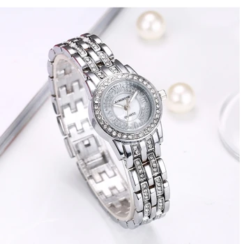 

KINGNUOS Top Brand Luxury Women Watch Gold Bracelet Fashion Dress Style Diamond Encrusted Quartz Wrist Watch Relogio Feminino