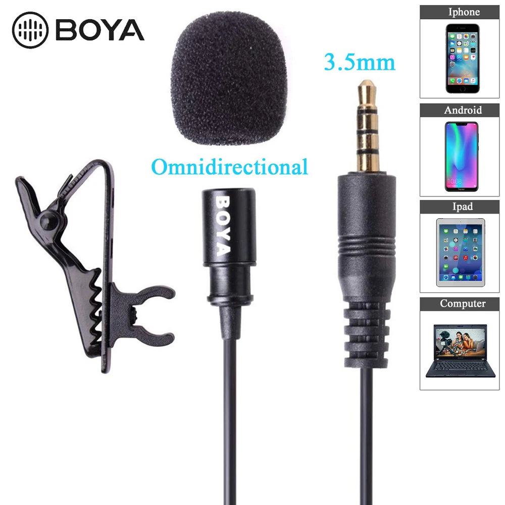 BOYA BY-LM10 смартфон всенаправленная нагрудная гарнитура микрофон для iPhone 6 6s 5 4s Sumsang S6 S5 S4 htc Аудио Видео Запись