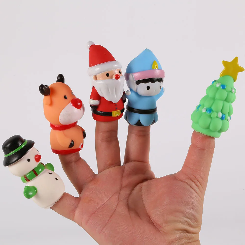 Zwierzęta kreskówkowe gumowe zabawki na palec dla dziewczynek dziecko