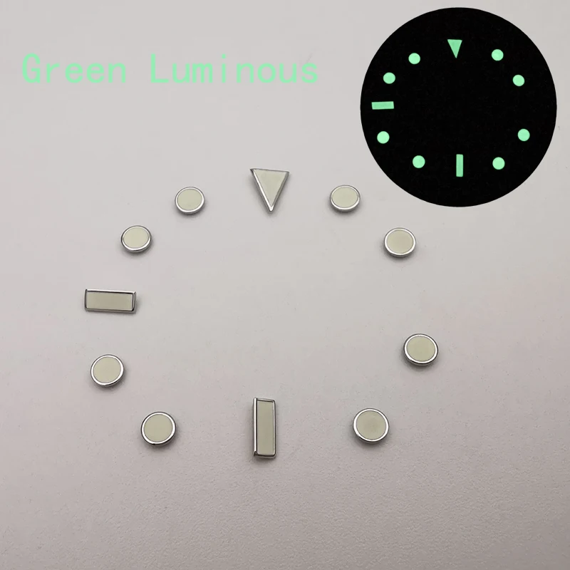 Green Luminous Watch Dial Hour Indices Markers For Submariner GMT Watch