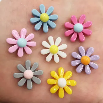 

16 Pcs Mix Resin 22mm Chrysanthemum Flower Flat Back Cabochon Stone Miniature DIY Figurines Scrapbook Craft Home Decor