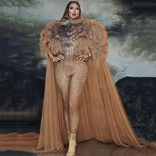 Новинка, Лидер продаж, комбинезон с тигром, женский, певец, сексуальный, сценический наряд, бар, DS, танец, косплей, боди, костюм для выпускного, модель, одежда для шоу