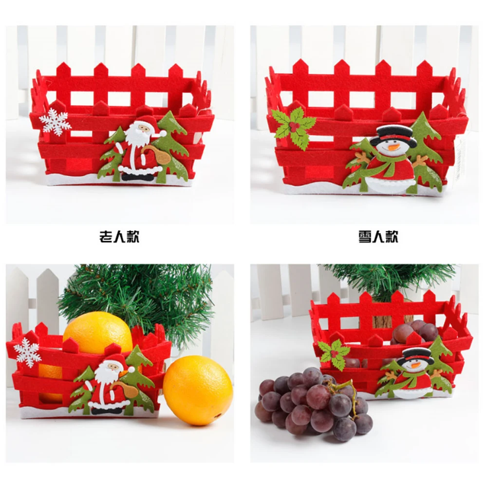 

2/pieces Candy Fruit storage basket christmas decorations for home Santa Claus / Snowman new Year Home Decorations