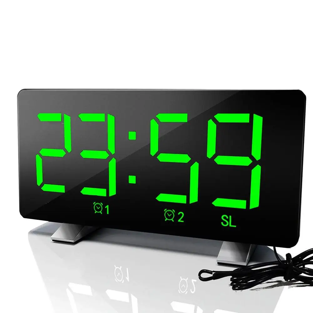 Led Radio Alarm Clock Creative Snooze Electronic Clock Desk Clock Bedroom Office Usb Charging Alarm Clock