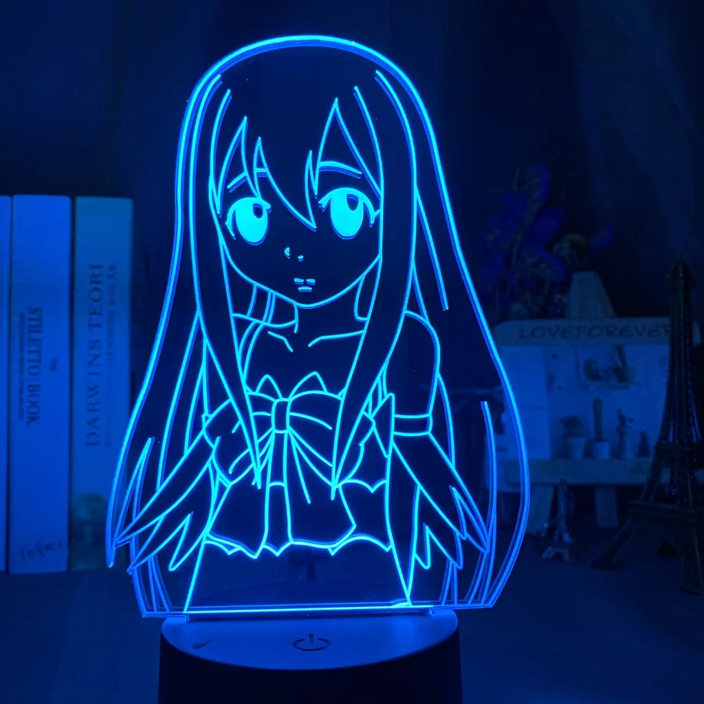 Anime 3d Lampe Fairy Tail Natsu Dragneel Und Erza Scarlet Hug LED Nachtlicht 