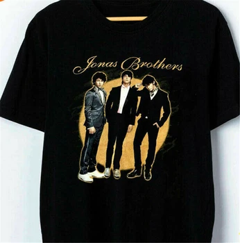 

Jonas Brothers Concert T-Shirt From 2008 Tour Shirt Black Cotton Tshirt Unisex Custom Special Print Tee Shirt