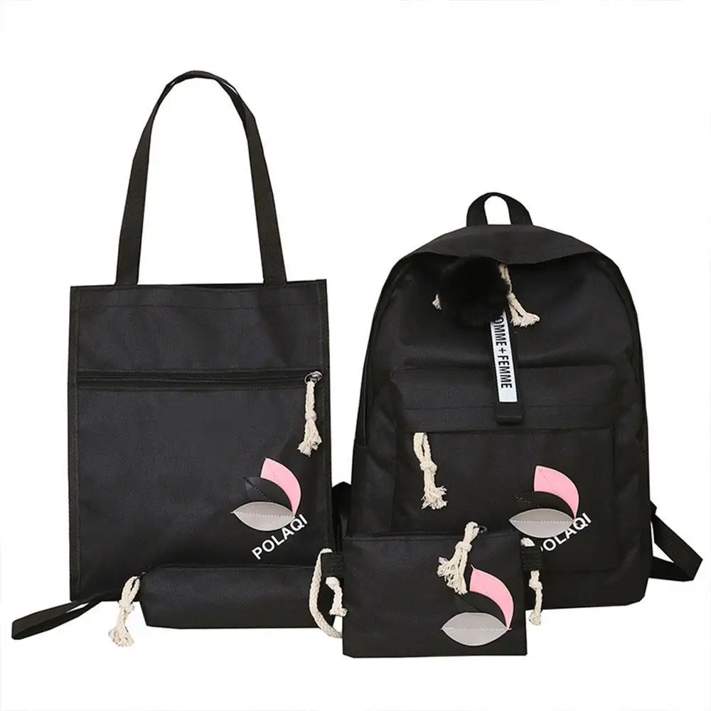 

College Backpack School Backpack Handbag RANSEL Lady Party Prom 4pcs/Set Ball Top Nylon FASHION Travel