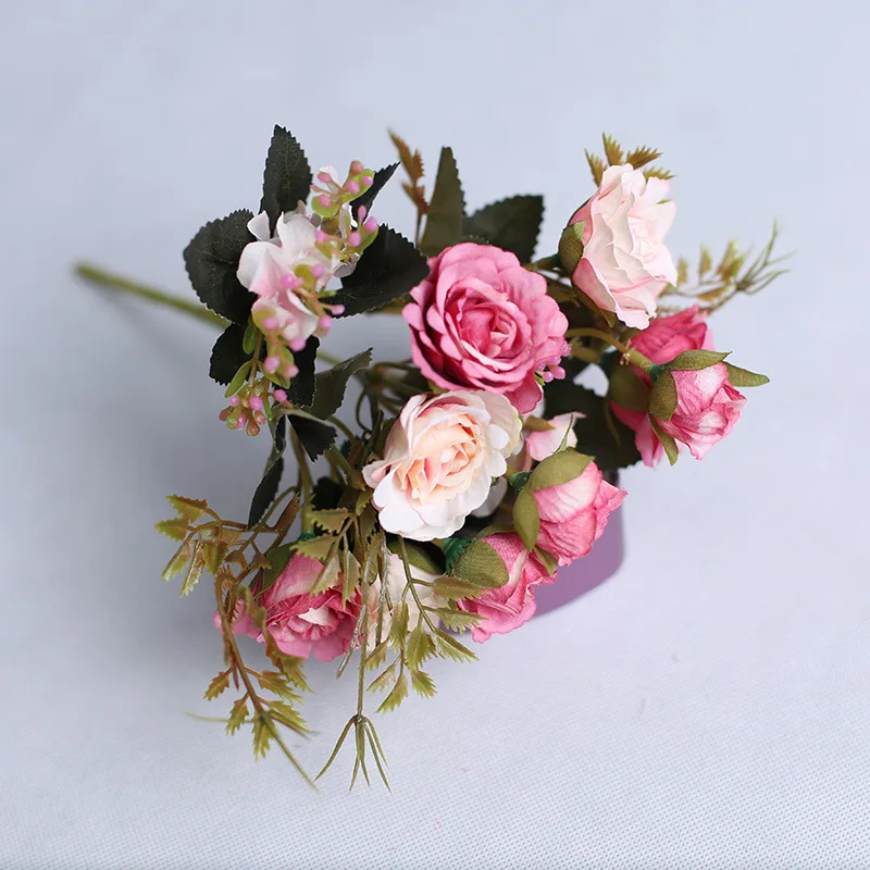 Моделирование Шелковый цветок розы украшение дома гостиная стол искусственный цветок для свадьбы ручной работы DIY цветочная композиция