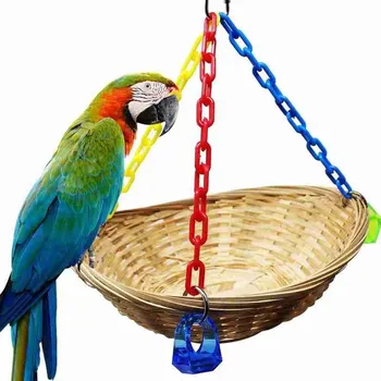 

1pc Parrot Bird Toy Wooden Birds Colorful Toys Chew Bite Hanging Cage Balls Garden Ornament Pet Supplies Bite Hanging Cage