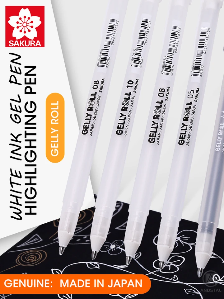 Sakura Gelly Roll Gel Pen White Color  Sakura Gelly Roll Markers - 3pcs Sakura  White - Aliexpress
