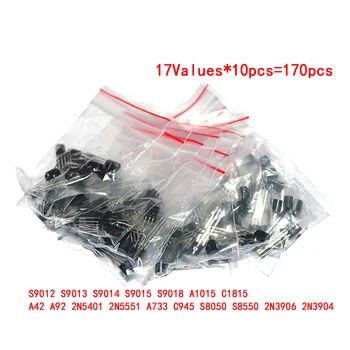 

Transistor Assorted Kit S9012 S9013 S9014 S9015 S9018 A1015 C1815 A42 A92 2N5401 2N5551 A733 C945 S8050 S8550 2N3906 2N3904