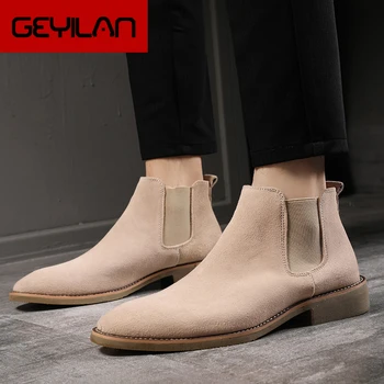 

Chelsea Boots Men Black Genuine Leather Boots Men Desert Boots Winter Shoes Men Botas Hombre Invierno Herren Schuhe Buty Meskie