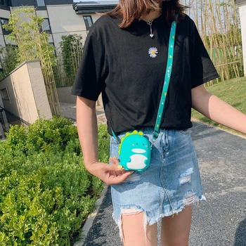 

Delicate Cute Kids Messenger Bag Classic Texture Creative Design Cartoon Dinosaur Parent Child Girl Mini Shoulder Handbag
