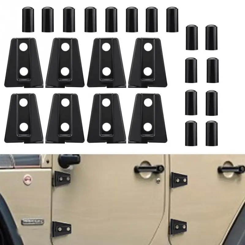 

8pcs Black Car Door Hinge Cover Trim for Jeep Wrangler JK Unlimited 4-Door 2007-2018